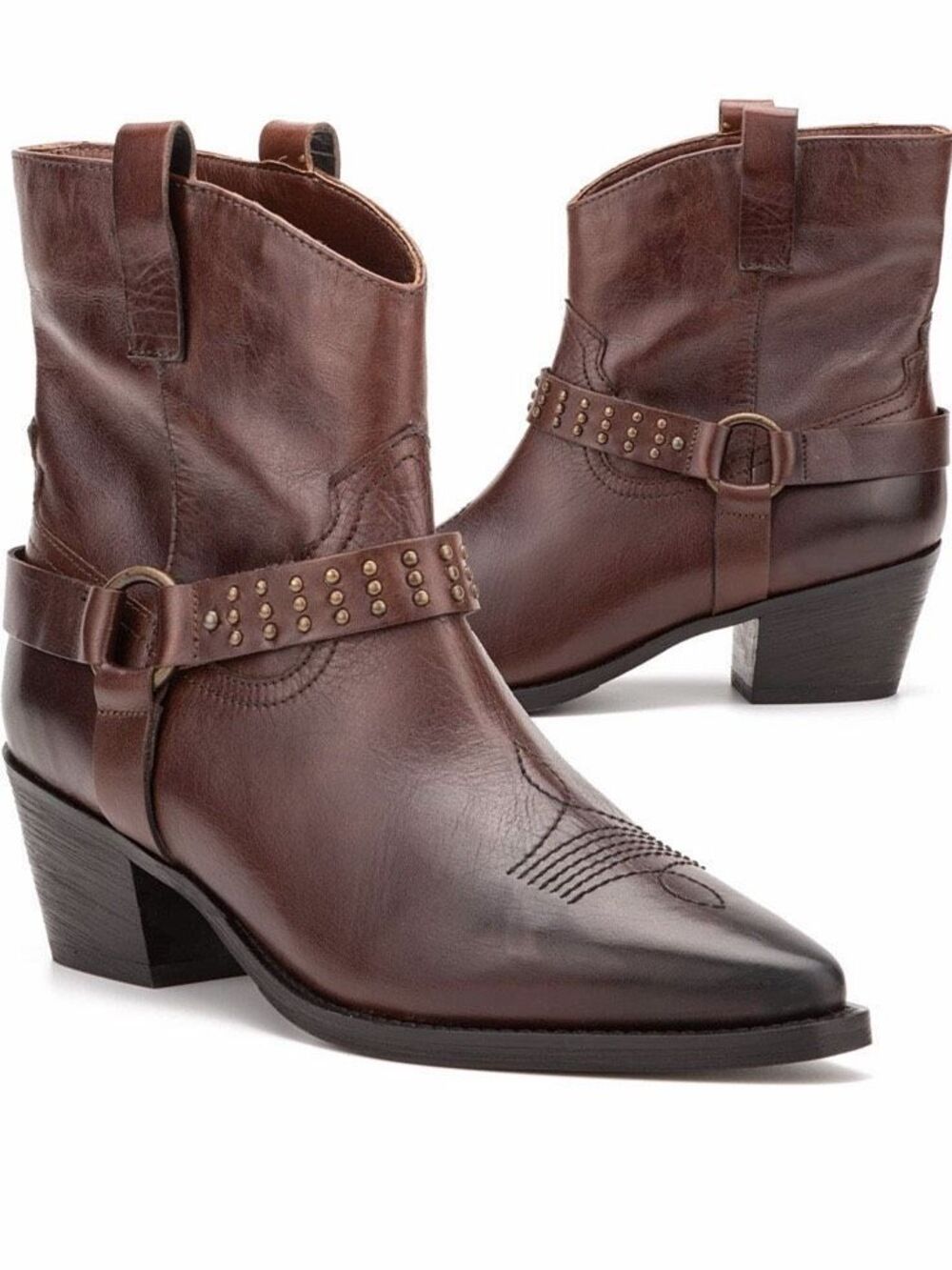 Vintage Foundry Co. Women's Mia Handcrafted Brown Leather Ankle Boots Sz 6 NEW